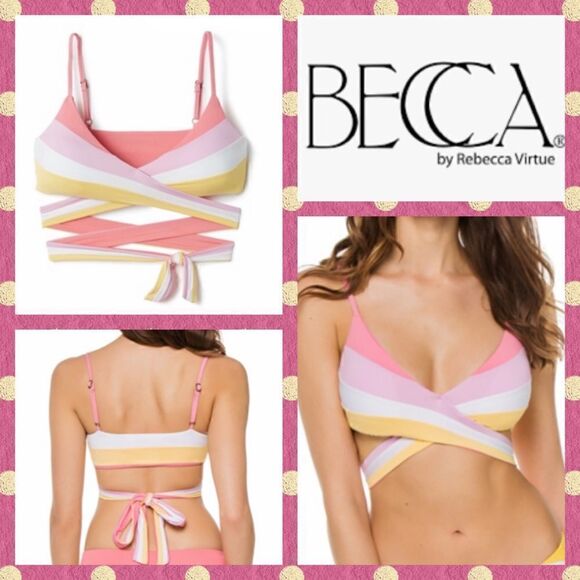 NWT MSRP $78 Becca Bikini Swim Top Women's Size Large - Picture 1 of 9